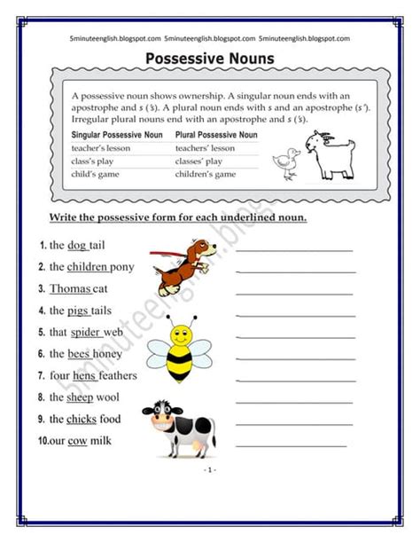 Possessive Nouns Worksheets - The Colorado Classroom - Worksheets Library