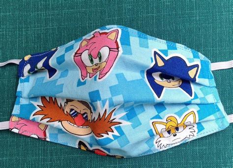 Sonic Face Mask Sonic the Hedgehog Face Mask Sonic the | Etsy