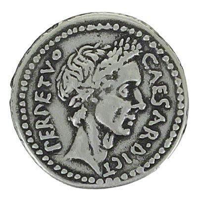 Julius Caesar Roman Imperatorial AR Denarius Coin