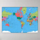 Political world map poster | Zazzle