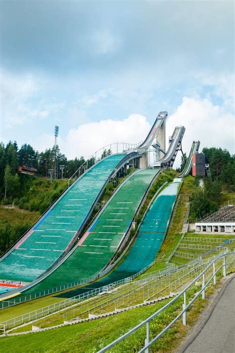 Lahti, Finland - 4 August 2020: Lahti Sports Centre with Three Ski Jump ...