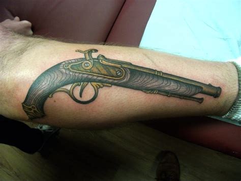 15 Resolute Flintlock Pistol Tattoos | Tattoodo