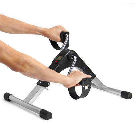 Folding Fitness Pedal Exerciser Stationary with Calorie Counter Under Desk Exercise Bike Hand ...