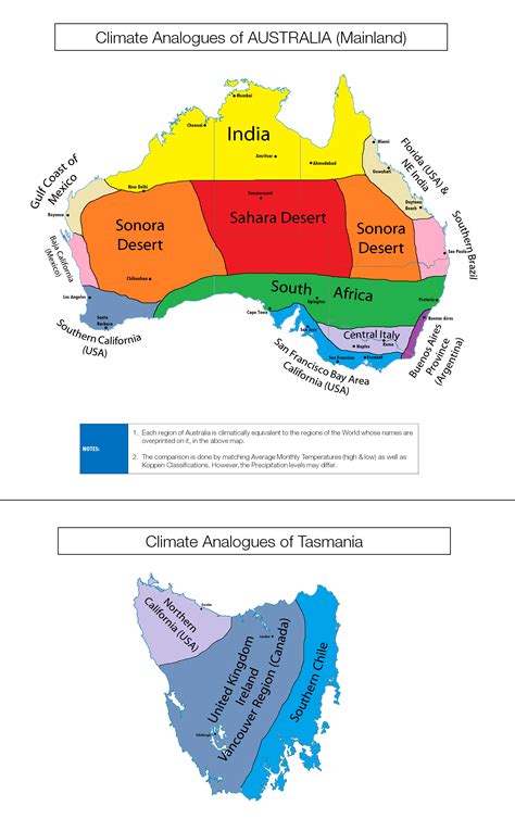 Mainland Australia & Tasmania Climate Analogues | Amazing maps, Map, Australian maps