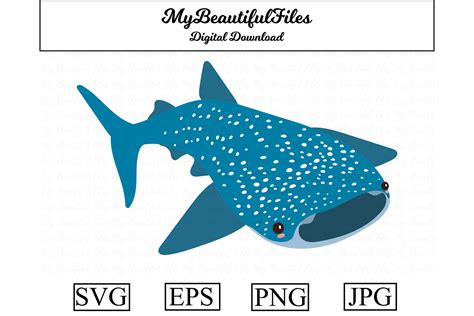 Whale Shark Clipart Design Graphic by MyBeautifulFiles · Creative Fabrica