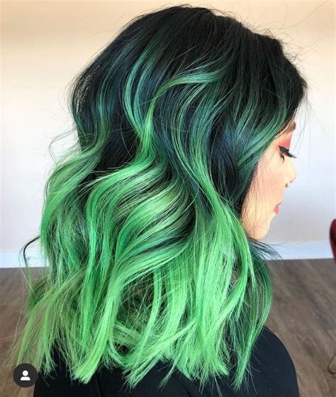 Green neon tips | Green hair dye, Green hair colors, Vivid hair color