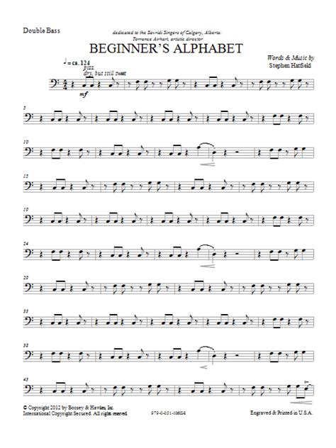 Beginner's Alphabet - Double Bass Sheet Music | Stephen Hatfield | Choral Instrumental Pak