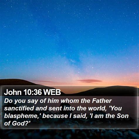 John 10:36 WEB - Do you say of him whom the Father sanctified and