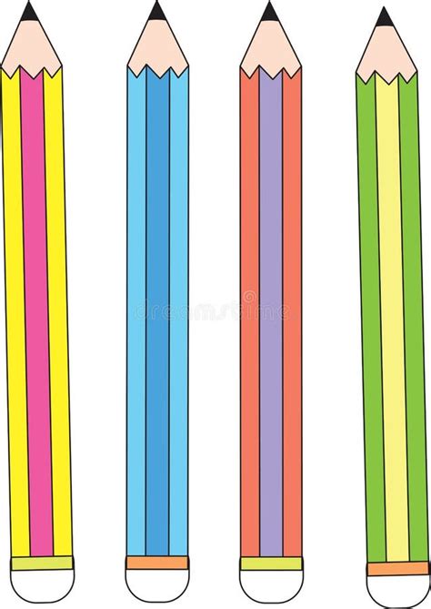 4 pencils stock illustration. Illustration of background - 6952451