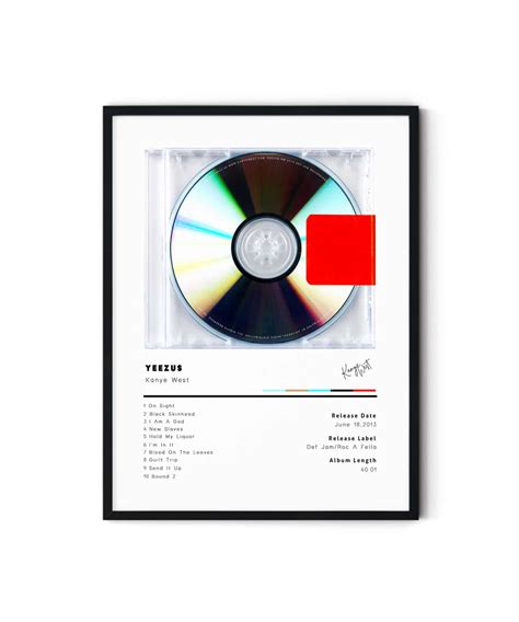 Kanye West Yeezus Hip Hop Music Album Cover Canvas Poster Rapper Pop ...