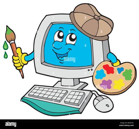 Cartoon computer artist Stock Vector Image & Art - Alamy