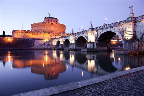 Mausoleum Of Hadrian & Bridge, Rome Digital Art by Anna Serrano - Fine ...