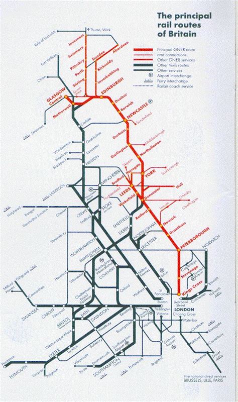 British Rail Principle Routes | Train map, British rail, Transit map