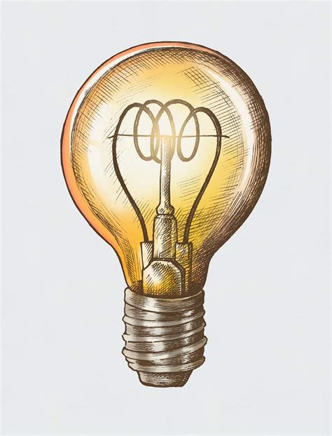 Vintage light bulb drawing