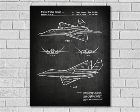 Military Decor Northrop F23 Fighter Stealth Aircraft Patent Plane Art Airplane Print Fighter ...