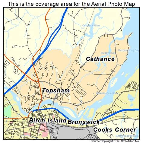 Aerial Photography Map of Topsham, ME Maine