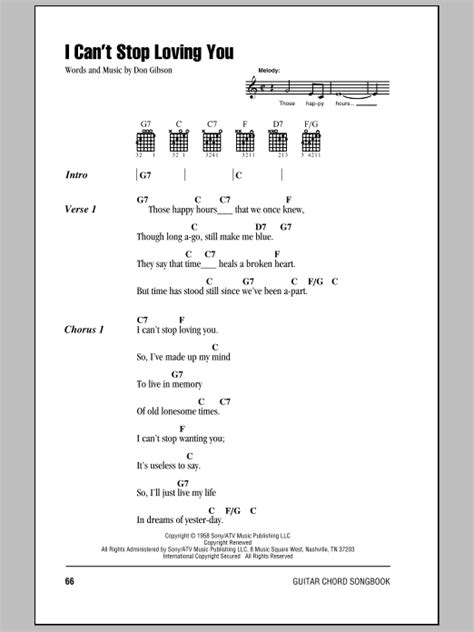 I Can't Stop Loving You by Don Gibson - Guitar Chords/Lyrics - Guitar ...