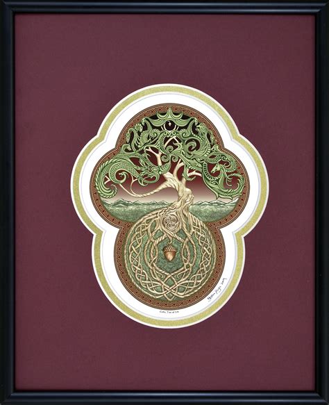 Celtic Tree of Life - Framed Digital Art Print 8 x 10