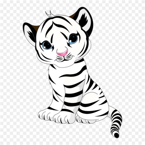 Drawing Tigers Cute Baby - Cartoon Baby White Tiger Clipart (#5352892) - PinClipart