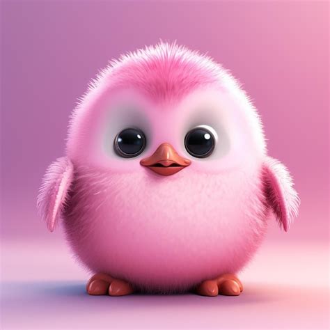 Premium Photo | A cute pink cartoon penguin