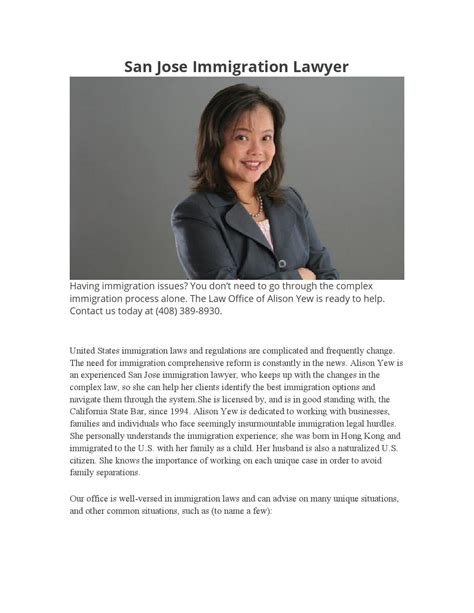 Immigration lawyer san jose by Alison Yew - Issuu