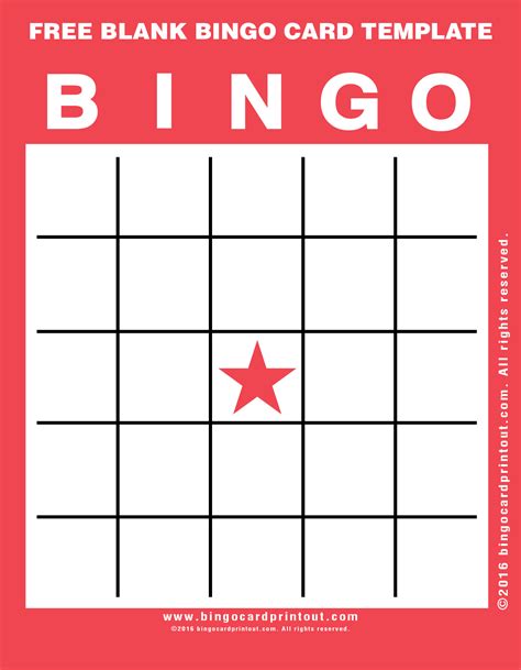 Free Blank Bingo Card Template - BingoCardPrintout.com