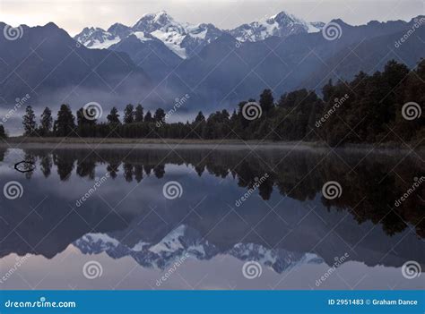 Lake Matheson Reflection stock image. Image of cook, postcard - 2951483