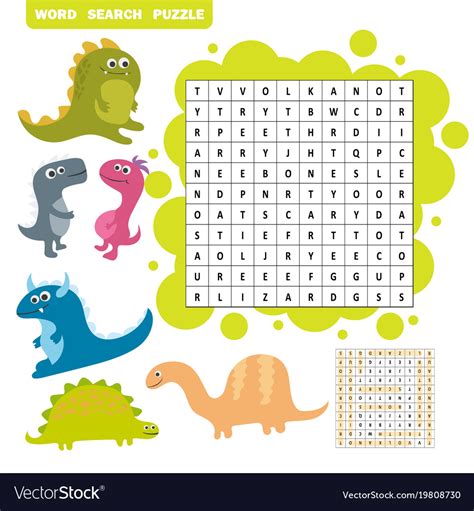 Logic game for learning english find dino words Vector Image