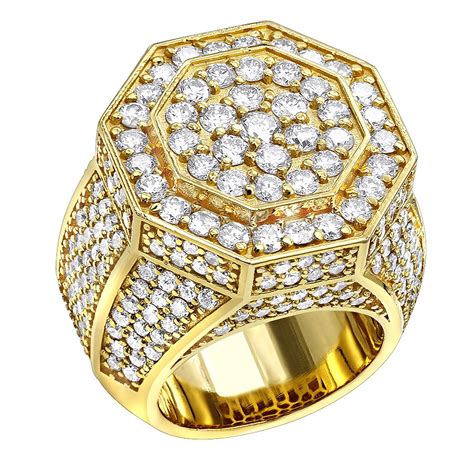 Men's Diamond Ring 7ct in 14K Gold - Men's Diamond Rings - Diamond Jewelry