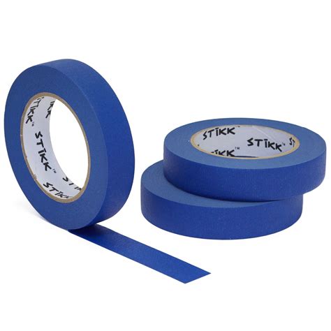 3 Pack 1 x 60 Yard STIKK Blue Painters Tape Trim Edge Finishing Masking Tape .94 IN 24MM 3 Pack ...