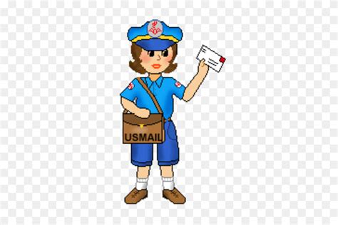 Female Mailman Delivery Clipart - Mailman Clipart - FlyClipart