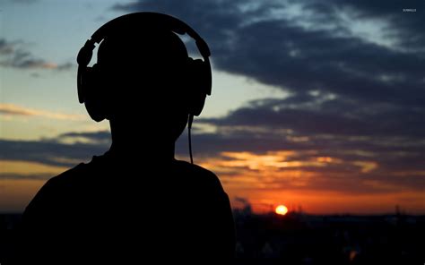 Listening to music at sunset wallpaper - Photography wallpapers - #46733