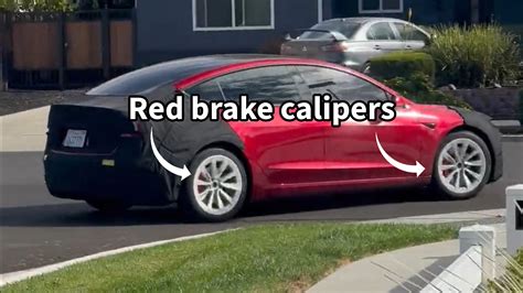 Ultra Red Tesla Model 3 Highland Performance Spotted With Red Brake ...