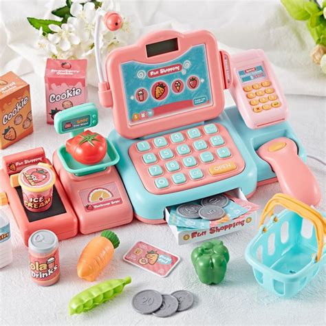 Cash Register for Kids Toys - Grocery Store Pretend Play for Girls Boys Toy Cashier Registers ...