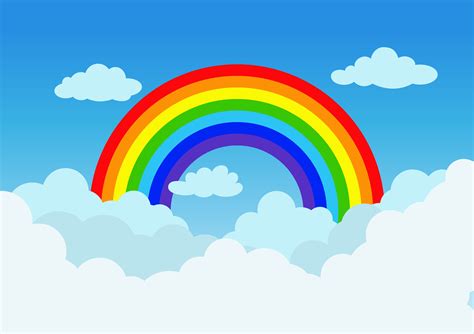 Vector illustration rainbow and cloud on blue sky background 538050 Vector Art at Vecteezy
