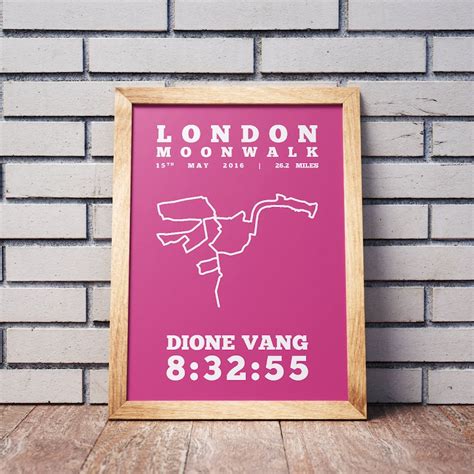 Personalised London Moonwalk Route Map Minimalist Race Map, Gifts for ...