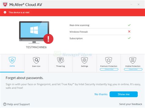 McAfee Cloud AV screenshot and download at SnapFiles.com