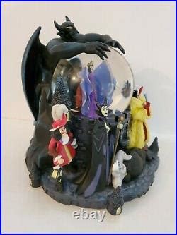 Disney Villains Musical Snow Globe Grim Grinning Ghosts WORKING READ ...