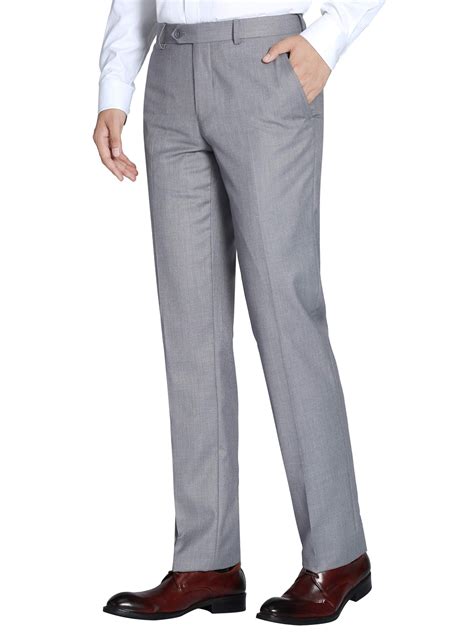 Men's Classic Fit Suit Separate Pants Flat Front Performance Dress Pants - Walmart.com