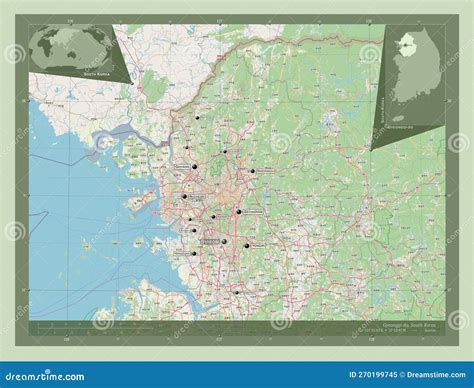 Gyeonggi-do, South Korea. OSM. Labelled Points of Cities Stock Illustration - Illustration of ...