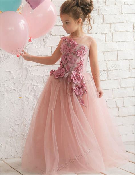 Mauve Tulle Flower Girl Dress Party Dress