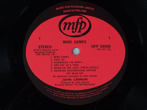 John Lennon - Mind Games (re) (LP) - Top Hat Records