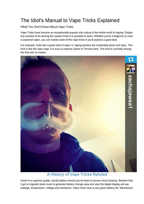 Manual to vape tricks explained by Vape Vape Go Up - Issuu