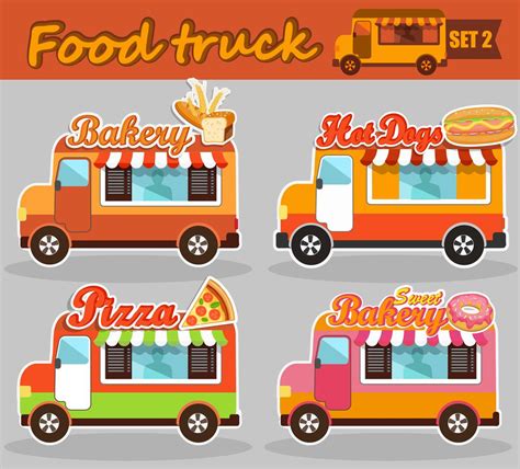 Set of food truck. 335756 Vector Art at Vecteezy