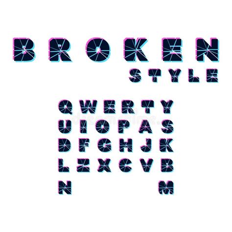 Broken style modern font stock vector. Illustration of alphabetic ...