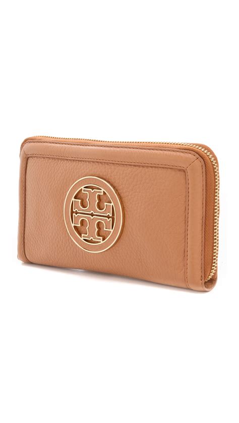 Lyst - Tory Burch Amanda Zip Continental Wallet in Natural