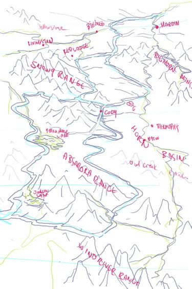 John Colter's 1807 Solo Trek Map