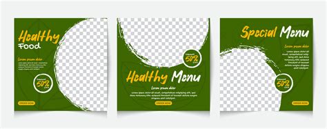 Set a poster template design for posting healthy food on social media ...