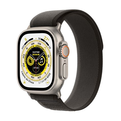 Apple Watch Ultra GPS + Cellular, 49mm Titanium Case with Black/Gray ...