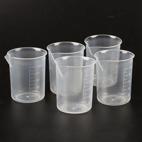 5 pieces of 100 ml Transparent measuring cup Laboratory plastic measuring cups-in Beaker from ...